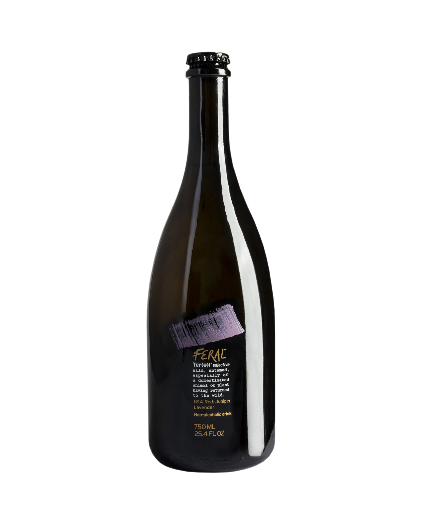 Bottle of Feral No 4 Red: Fermented beet juice with juniper and lavender.